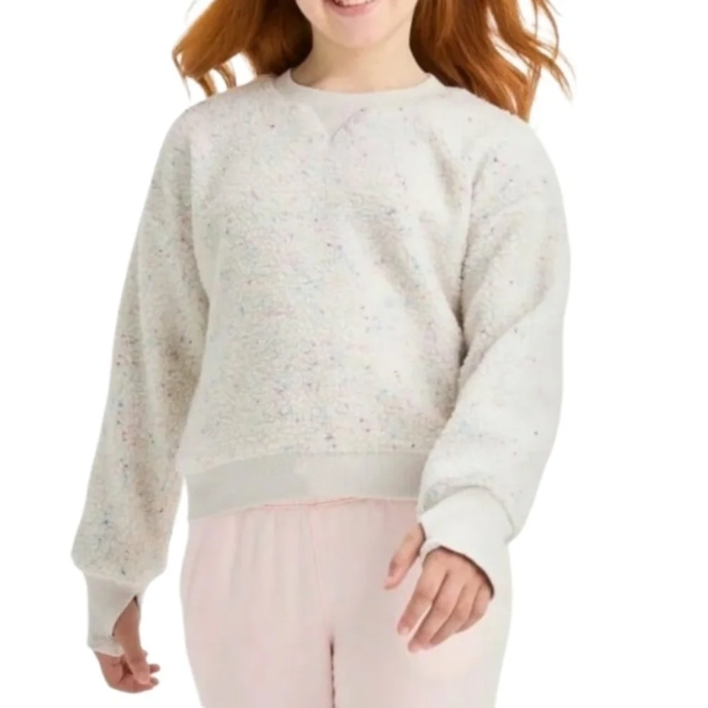 All In Motion Girls Faux Shearling Confetti Pullover Size XL (14)